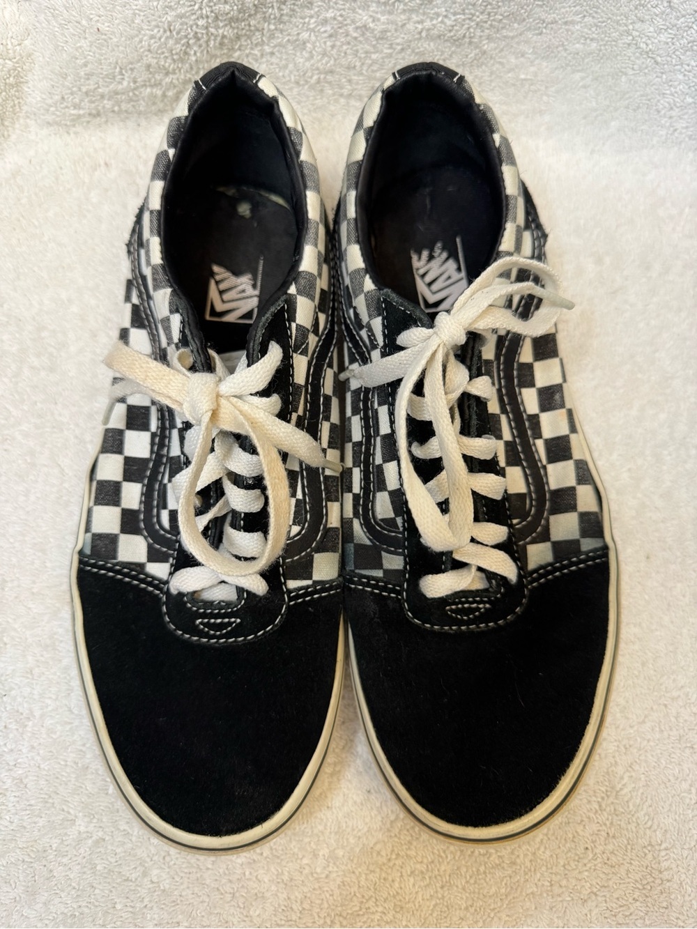 Vans Ward Checkerboard Black White LowTop Skate Shoes Sneakers Youth 7 Women 8.5